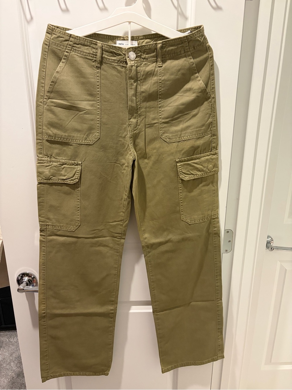 Zara Men's Olive Green Cargo Pants